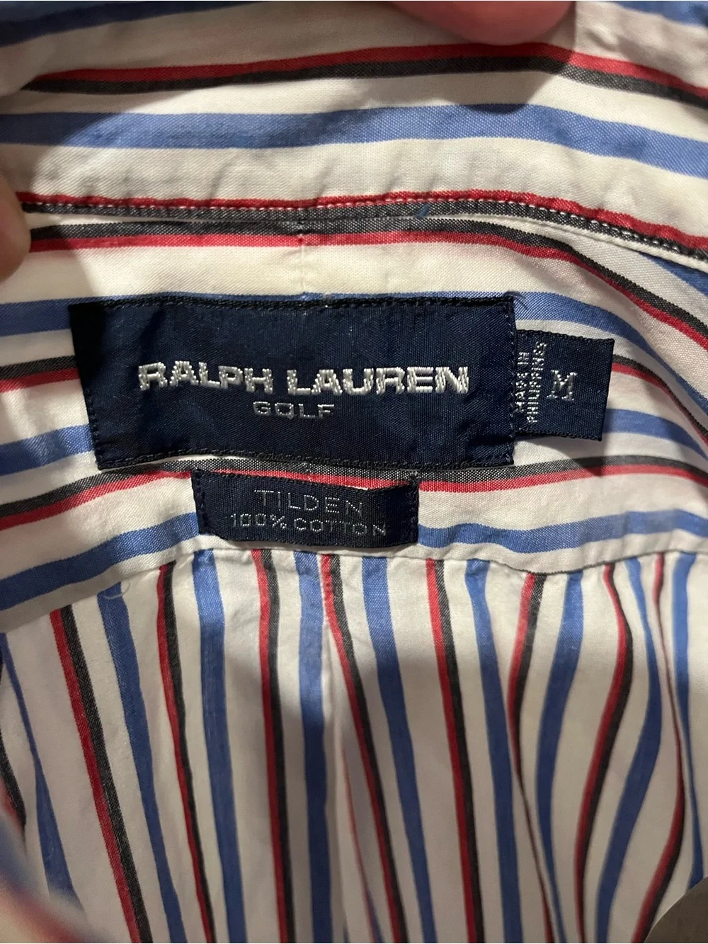 Ralph Lauren Golf Striped Button Up Shirt Size Medium